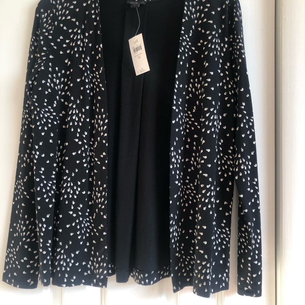 J. Jill Black and White Blazer with Speckled Pattern